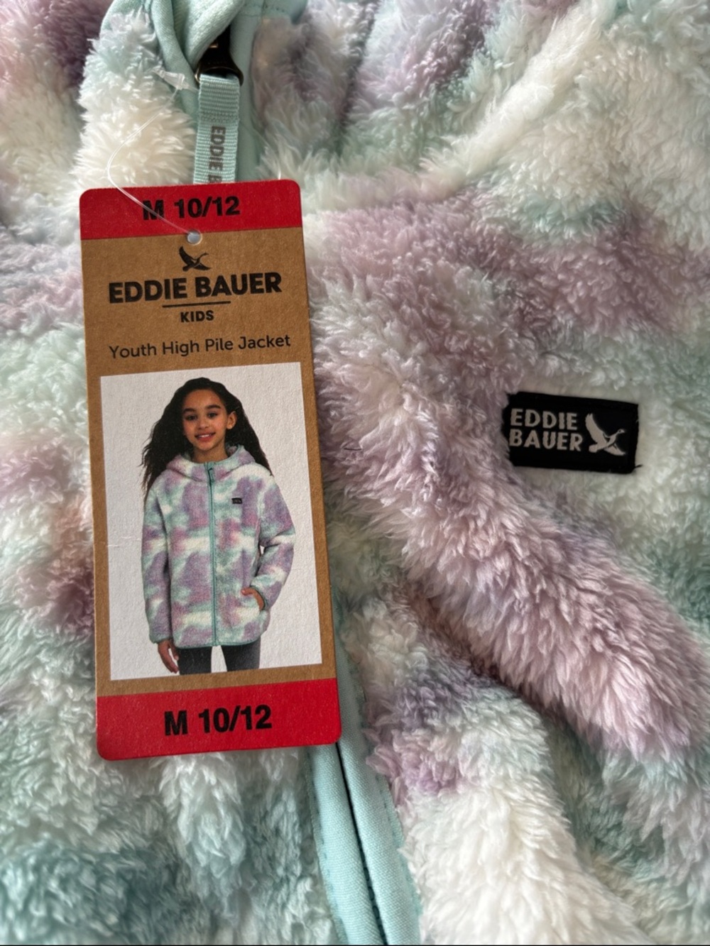 🆕 Eddie Bauer Youth High Pile Jacket, Fleece, purple and teal, M 10/12 - NWT - Picture 4 of 4